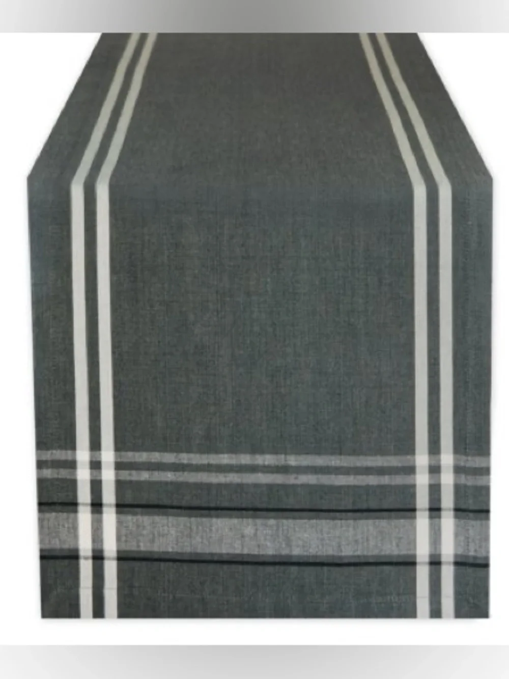 Classic Gray Stripe Table Runner - Brand